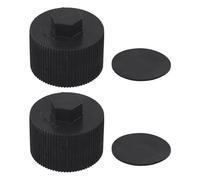 Sand Filter Drain Cover with Gasket, Black Plastic Replacement for SD35 SD40 SD60 SD70, 3-Pack