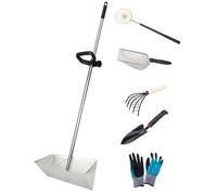 Sand Fleas Rake Set,Detachable 52 Inches Long Handle,Includes 1pcs Sand Flea Rake,1pcs Beach Mesh Shovel,1pcs Sand Sifter,1pcs Black Beach Shovel,1pcs Claw Rake with Mesh Net,One Pair of Gloves