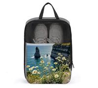 Sand Flower Plant Shoe Bag Travel Shoe Organizer Water-Resistant Shoe Pouch with Zipper Sneaker Dust Bag, gray, One Size, Modern