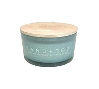 Sand + Fog Scented Candles | California Beach House | Made with Essential Oils | 4 Wicks - 100% Cotton Lead-Free | 24 oz | Cocktail Table | Solid Wood lid Carved with Sand + Fog