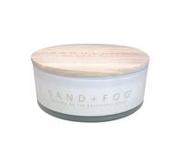 Sand + Fog Scented Candles | Ocean Mist | Made with Essential Oils | 7 Wicks - 100% Cotton Lead-Free | 35 oz | Solid Wood lid with Carved Sand + Fog