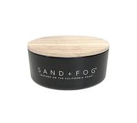 Sand + Fog Scented Candles | Teakwood | Made with Essential Oils | 7 Wicks - 100% Cotton Lead-Free | 35 oz | Solid Wood lid with Carved Sand + Fog