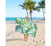 Sand Free Beach Towels Large 180x100cm Jumbo Microfibre Pool Towels Soft Quick Dry Lightweight Towels for Swimming Sports Gym Camping Sun Lounging Beach Holiday Essentials (Tropical Leaf Forest)
