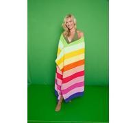Sand Free Jumbo Beach Towels Lightweight 100x200cm for Adults | Microfiber Summer Beach Towels, Compact, Absorbent, Quick Dry for Camping, Travel, Yoga, Sports (Rainbow Stripe - Multi)