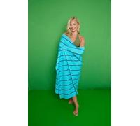 Sand Free Jumbo Beach Towels Lightweight 100x200cm for Adults | Microfiber Summer Beach Towels, Compact, Absorbent, Quick Dry for Camping, Travel, Yoga, Sports (Pin Stripe - Aqua Navy)