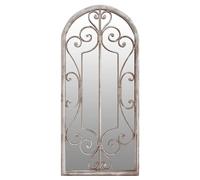 Sand Garden Mirror, 100 x 45 cm, Iron with Rust Effect, Outdoor Wall Mirror for Garden and Patio, Decorative Full Body Mirror for Light Steering and Room Magnification, Easy Wall Mounting