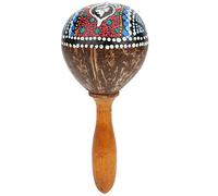 Sand Hammer Coconut Shell Musical Toy, Handheld Rattle Instrument for Kids, Rustling Sound Shaker for Music Education and Sensory Play, with Natural Wood Handle, for Children Ages