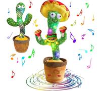 (Sand Hammer) Talking Cactus Toy Dancing Cactus Repeats What You Say Electronic Dancing Cactus With Lighting Recording Mimicking Cactus Toy Electronic Plush Singing