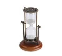 Sand Hourglass, 7x18.5cm/2.8x7.3in 15 Minutes Rotating Sand Glass Timer Clock Mutifunctional Non Slip Vintage Brass Black Sands Clock for Home, Office, Desk Decoration