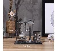Sand Hourglass Timer, Hourglass Sand Timers, Large Sand Timer for Gift, Decorative Sandglass, Vintage Sand Timers As for Home Office Desk Decor,Gold(Silver)