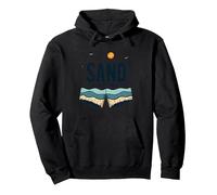 Sand in My Pants: Beachy Summer Vacation Humor Pullover Hoodie, Adult Unisex, Black, XXL
