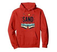 Sand in My Pants: Beachy Summer Vacation Humor Pullover Hoodie, Adult Unisex, Red, XXL