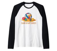 Sand in My Shoes Beach Volleyball Summer Raglan Baseball Tee