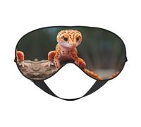 Sand Leopard Gecko 1 Printing Soft Eye Mask,Double-Sided Soft Eye Cover for Sleep,Travel,Yoga, Adjustable Strap, Blocks Light