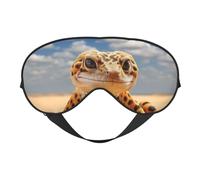 Sand Leopard Gecko Print Comfortable Eye Mask Breathable Adjustable Men Women Lightweight Travel Yoga Work