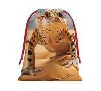Sand Leopard Gecko Print Multi-Functional Drawstring Reusable Gift Pouch Daily Storage All Occasions Use