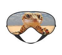 Sand Leopard Gecko Print Sleep Eye Mask Outdoor Indoor Travel Camping Meditation Yoga Shift Work Breathable