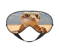 Sand Leopard Gecko Print Sleep Eye Mask Outdoor Indoor Travel Camping Meditation Yoga Shift Work Breathable