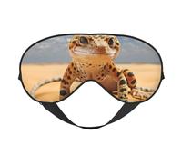 Sand Leopard Gecko Print Versatile Eye Mask Full Coverage Sleep Aid Lightweight Breathable Travel Camping