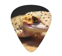 Sand Leopard Gecko Printed Guitar Picks 12-Piece Set - Comfortable, Versatile Plectrum for All Guitar Styles & Players