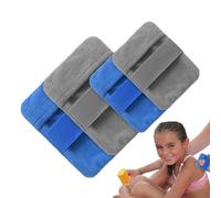 Sand Off Beach Mitt, 4 Pieces Sand Eraser, Soft Skin Friendly Portable Wipe Cleaner for Adults Kids, Camping Vacation Travel Powder Pouch, Personal Hygiene Tool, Sands Cleaning Mitt Set