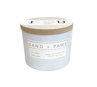 Sand + Paws Island Orchid Scented Candles | Extra Scents & Sizes | Made with Essential Oils | Neutralizes Pet Fragrance | 12oz | Wooden Lid Painted with I Heart PAW U