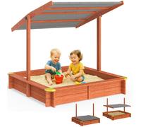 SPIELWERK® Max Sandpit | Tilt Roof | Canopy | UV50+ Protection | Soft Play | Ideal with Kinetic Sand | Toddler Toys | Play House with Ground Liner & Corner Protectors | 133x127x137 cm