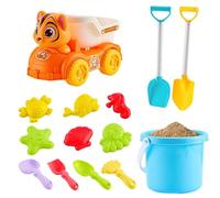 Sand Play, Beach Builder Kit, 14 pieces Sand Play with Set, Durable Polymer Sandbox Kit, Colorful Castle with Design, Outdoor Backyard Birthday Home, Educational Learning Fun Set
