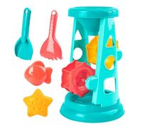 Sand Play Set Kids - Durable Beach Tools Including Mini Windmill, Hourglass Timer and Shape Accessories, Attractive Early Learning Toy, Coordination Skills, Exploration Outdoors