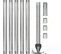 Sand Point Well Kit 1-1/4″, Stainless Steel Drive Point Well with 36-inch 60 Mesh Screen & 5 Galvanized Drive Pipes, Heavy Duty Shallow Well Point Kit for Soft Soil DIY Water Supply