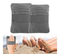 Sand Remover for Beach, 2PCS Beach Sand for Mitt, Sand Wipe Off Mitt, Reusable Beach Sand Remover Brush, Beach Sand Cleaner for Beach Activities (grey)
