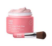 Sand & Sky Australian Pink Clay Face Mask, Pore Minimiser, Brush Included | Kaolin clay detoxifying face mask for pores with a brightening vitamin C formula. Australian pink clay. Brush included