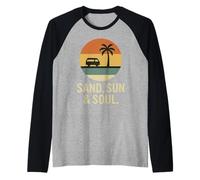 Sand Sun & Soul Sunset Palm Tree Raglan Baseball Tee