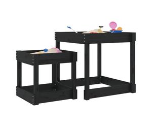 Sand Table Black Pine Solid Pine Wood Nesting 70x70x70 & 50x50x50cm Outdoor Play