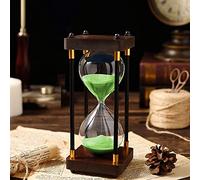 Sand Timer 30/60 Minute - Large Glass Hourglass with Wooden Base for Office and Home Desk Decor, Time Management Tool for Enhanced Productivity