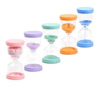 Sand Timer 5 Colors Hourglass Sandglass Sand Clock Timer 1min / 3mins / 5mins / 10mins / 30mins for Classroom Game Home Office, Toothbrush Timer for Children Kids