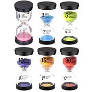 Sand Timer,6 Colour Hourglass Timer Sandglass Sand Clock 1min / 3mins / 5mins / 10mins / 15mins / 30mins for Kids, Classroom, Kitchen, Games, Creative Gifts