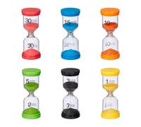 Sand timer 6x set hourglass clock lightweight sand timer set countdown timer