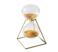 Sand Timer Creative Golden Hourglass Ornament Time Management Tool with rack Artwork art Bedroom Living Room decor