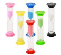 Sand Timer for Kid, ZKSMNB Plastic Hourglass, Sand Glass Toy Sand Clock 30sec / 1min / 2mins / 3mins / 5mins / 10mins for Kitchen, Office, School and Brushing Teeth (6 PCS)