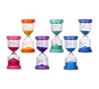 Sand Timer Hourglass 6 Colours Sandglass Sand Clock Timers Set 1/3/5/10/15/30min Sand Timer, Time Management for Classroom Game, Toothbrush Timer