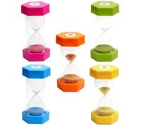 Sand Timer, Hourglass Kids Timer, Sandglass Set, Color Sand Timers, Visual Timer, Sand Timer Kid,Time Management Assistant, 3, 5, 10, 15 and 30 Minutes, 5 Pcs
