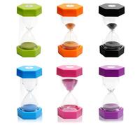 Sand Timer, Hourglass Timer, Color Sandglasses, Kitchen Timer,Time Management Assistant, 1min / 3mins / 5mins / 10mins / 20mins / 30mins, 6 Pcs