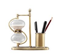 Sand Timer Retro Metal Sandglass Timer 15/30 Min 1 Hour Hourglass European Vintage Pen Holder For Friends Teachers(30min)