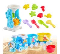 Sand Toys - 15 Piece Fun Beach Tool for Excavating | Shovels with Molding Buckets, Shoreline Discovery Kit, Marine Play Accessories for Aged 1 and Boys Girls Travel Outdoor
