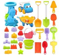 Sand Toys, 30-Piece Digging Exploration Building Tool Set, Portable Beach Play Kit, Creative Outdoor Accessory, for Pool, Water, Swimming, Diving