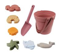 Sand Toys,Beach Silicone Bucket Shovel and Molds - Outdoor Sand Toys - for Seaside Shore Poolside Backyard Sandbox Outdoor Travel Vacation Boys Girls