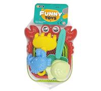Sand Toys - Building Games Kit with Foldable Bucket | 5-Piece Sand Castle Toys with Animal Design - for Preschool Daycare Birthday Party Travel Outdoor Camping Picnic Park Playground Backyard