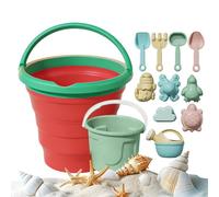 Sand Toys for Beach - Foldable Bucket Mold Shovel Playset | Colorful Beach Toy Set,for Ages 3 and Up Children Yard Travel Vacation Outdoor
