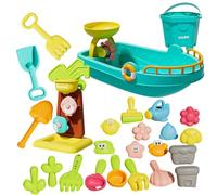 Sand Toys for Kids - 25 Piece Set for Exploring Beach and Water Games | Digging Tools, Scoops, Buckets Fun Activity Kits for Pit, Pool, Swimming